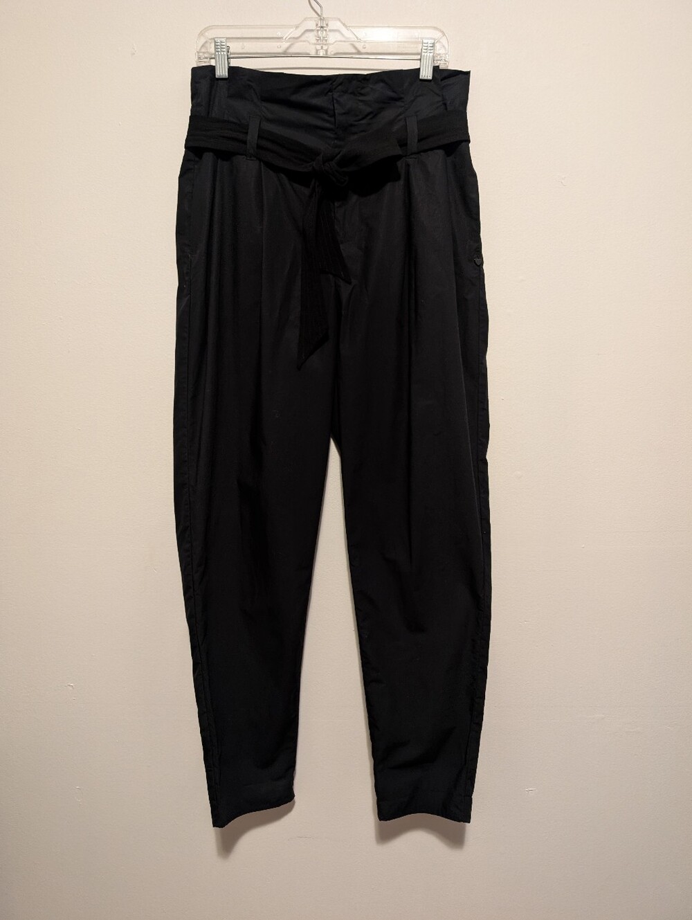 Scotch & Soda High Rise Paperbag Tie Belt 100% Cotton Pleated Tapered Pants M